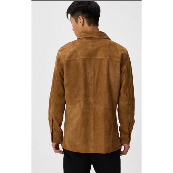 Quince Suede Overshirt Chestnut Brown Size L NWT - Picture 6 of 7